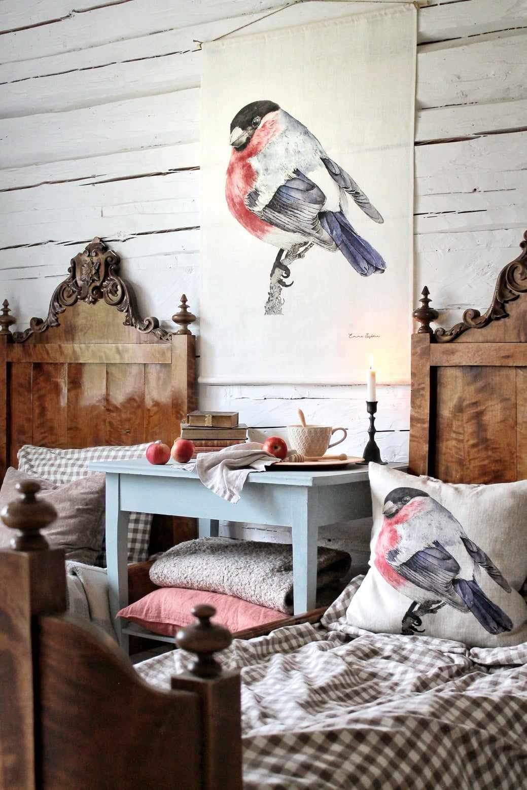 Bullfinch — Fine Art Linen Wall Hanging