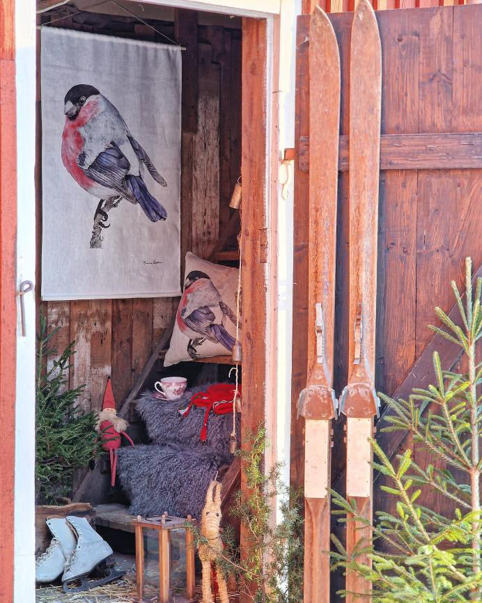 Bullfinch — Fine Art Linen Wall Hanging