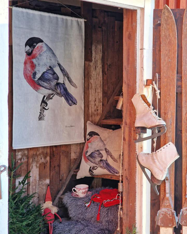 Bullfinch — Fine Art Linen Wall Hanging