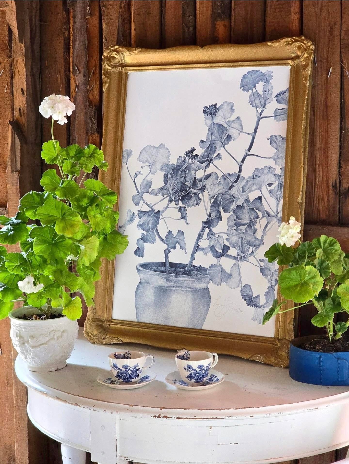 Art Print Blue Geranium 50x70