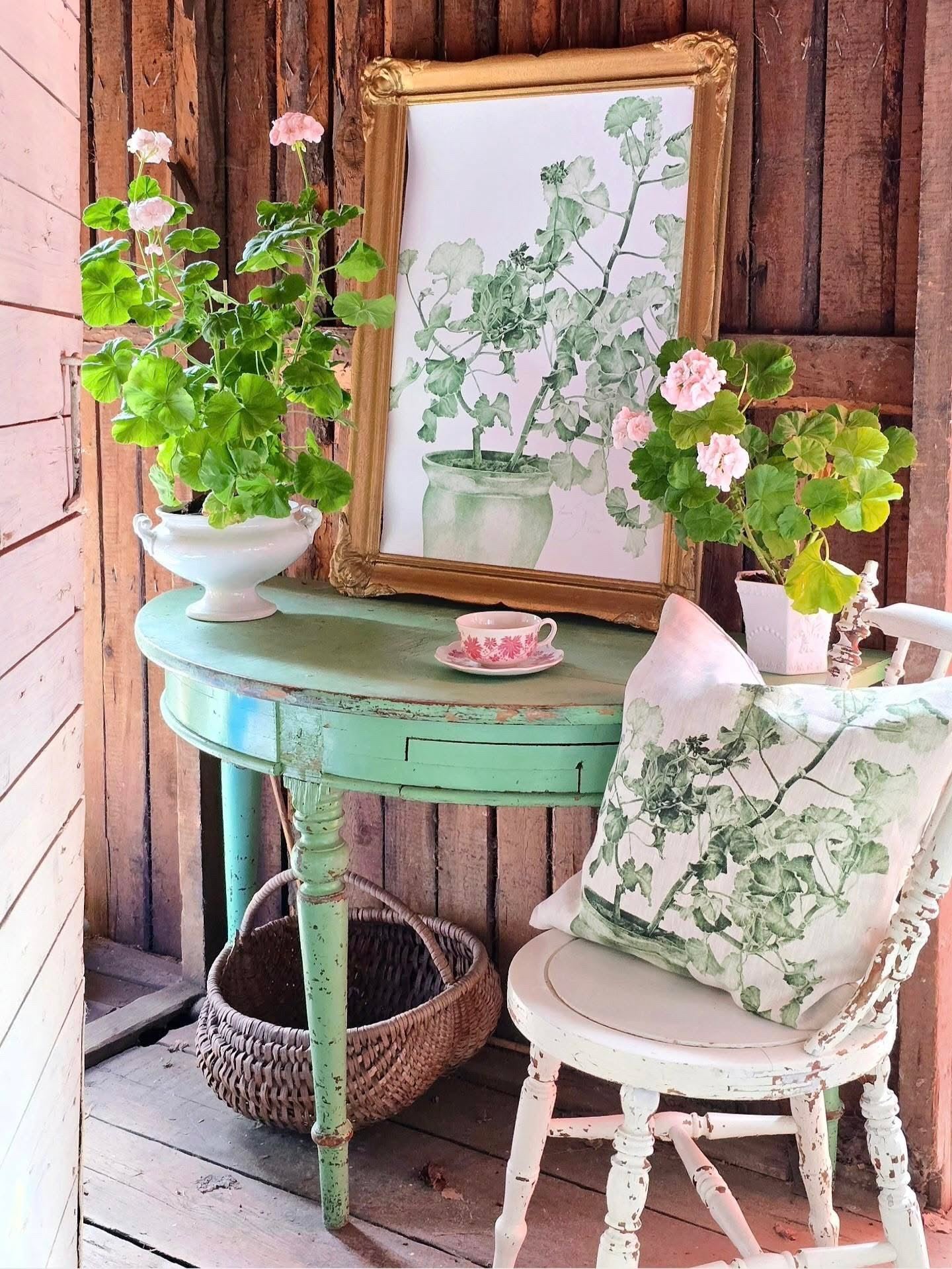 Art Print Green Geranium 50x70