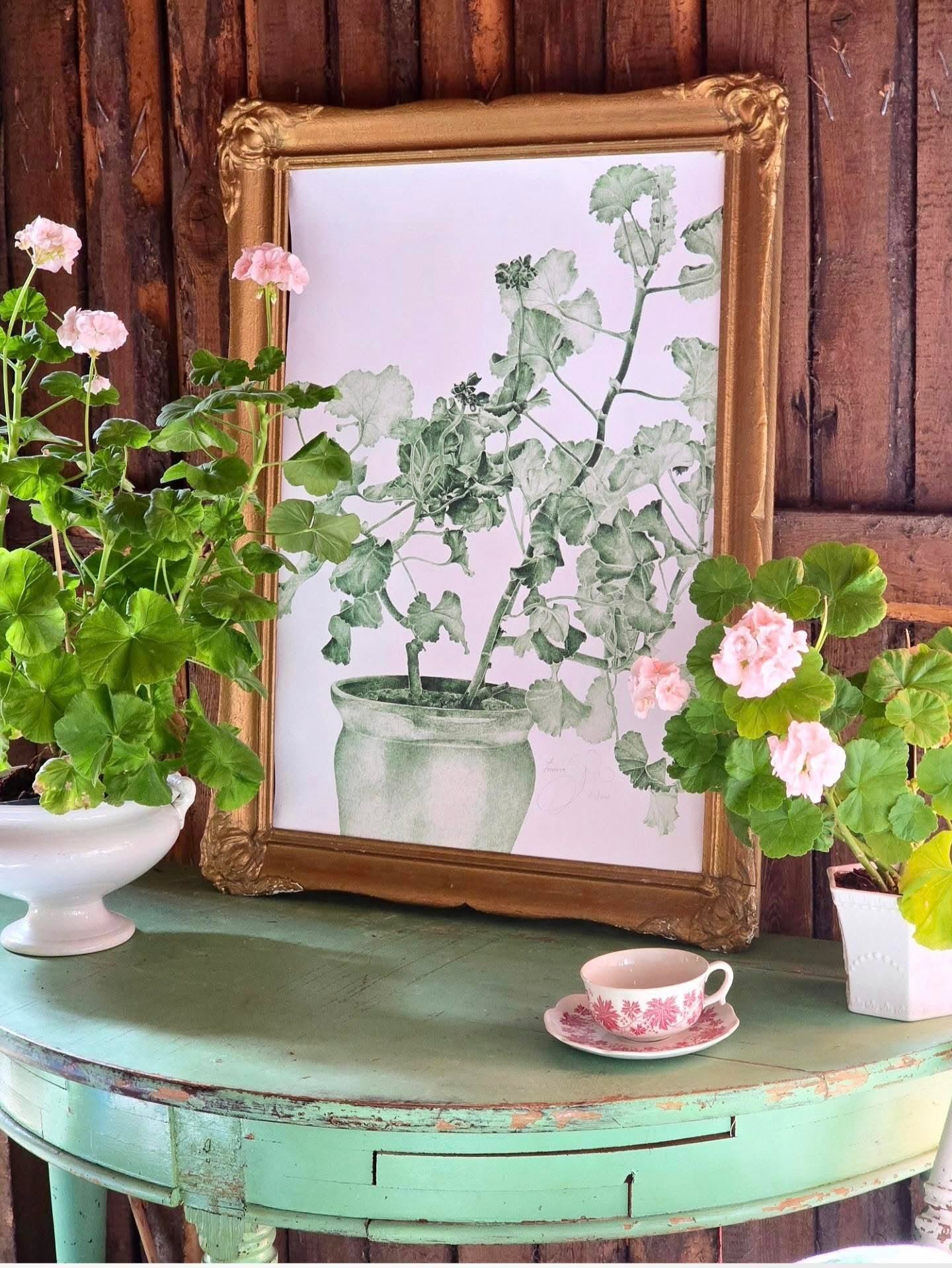 Art Print Green Geranium 50x70