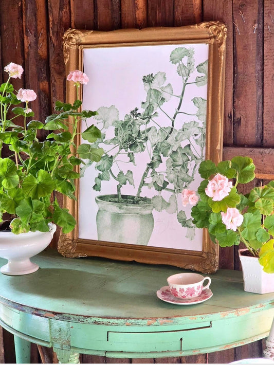 Art Print Green Geranium 50x70