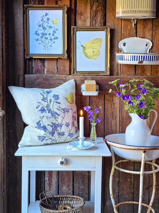 2-Piece Art Print Bellflower 30x40 & Lemon Butterfly 21x30