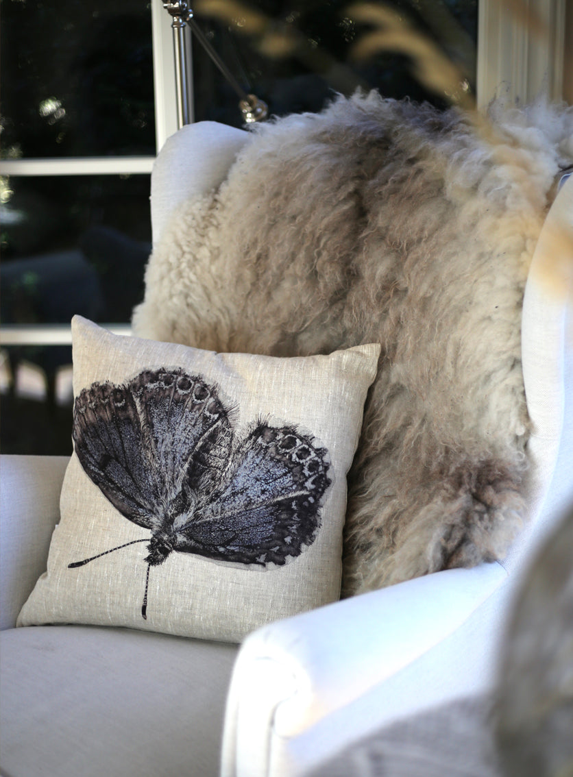 Cushion Blue Butterfly/Daisies