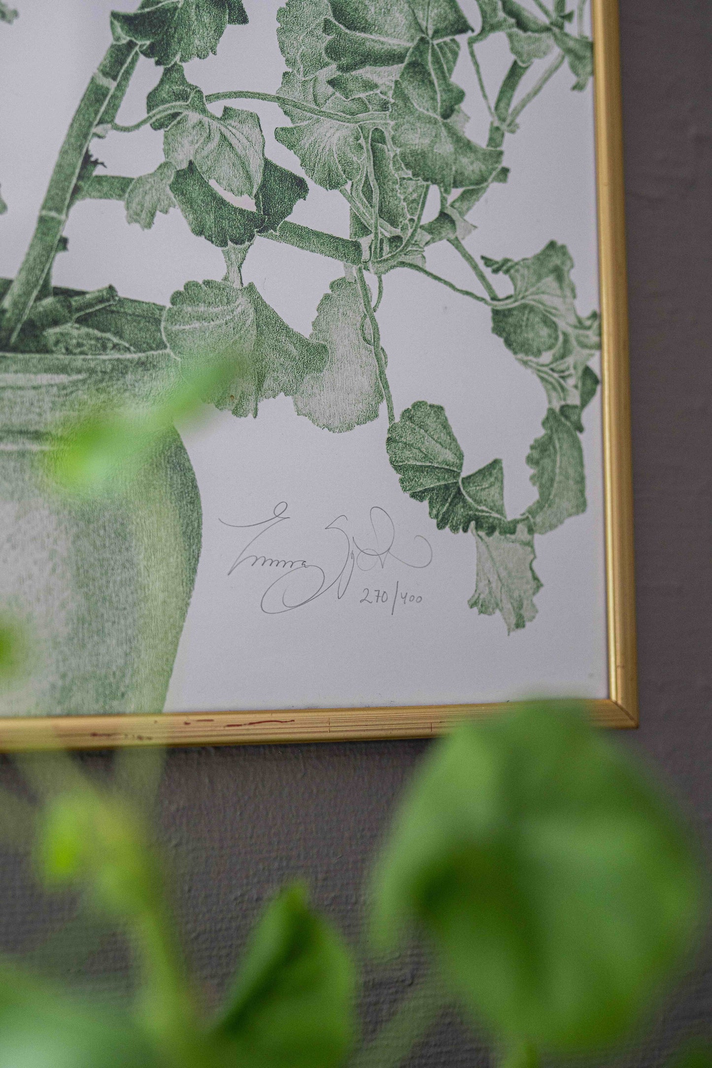 Art Print Green Geranium 50x70