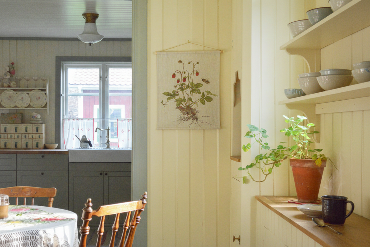 Smultronbonad i lantligt kök